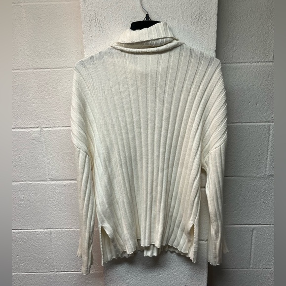 Monki Cream Ribbed Cowl Neck Sweater. Size Small - Picture 6 of 6